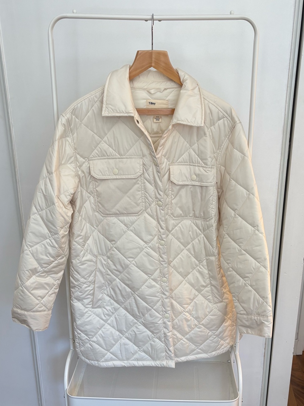 Tilley | Cream Quilted Long Puffer Jacket